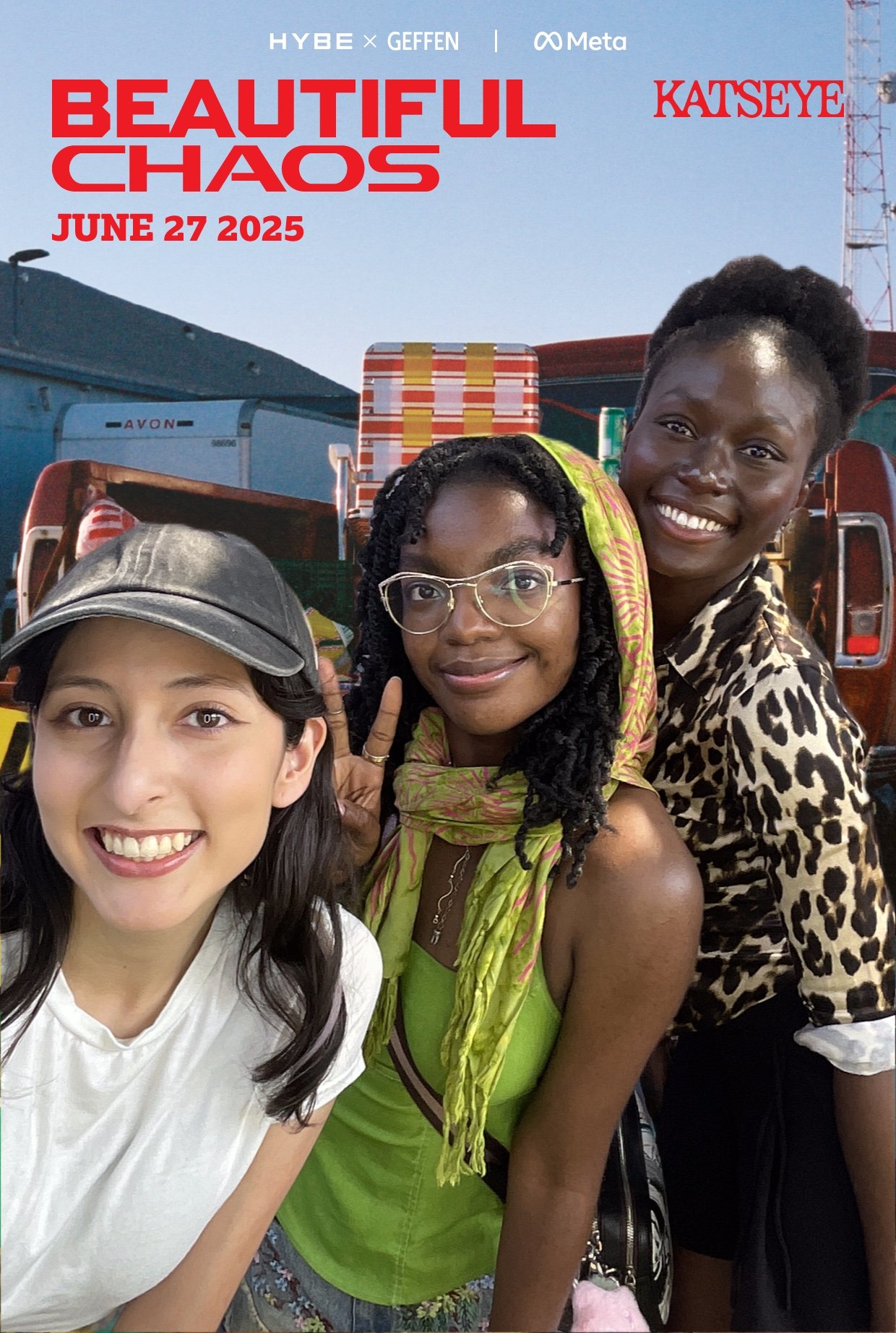 Studio portrait from the KATSEYE album release fan event in Hollywood