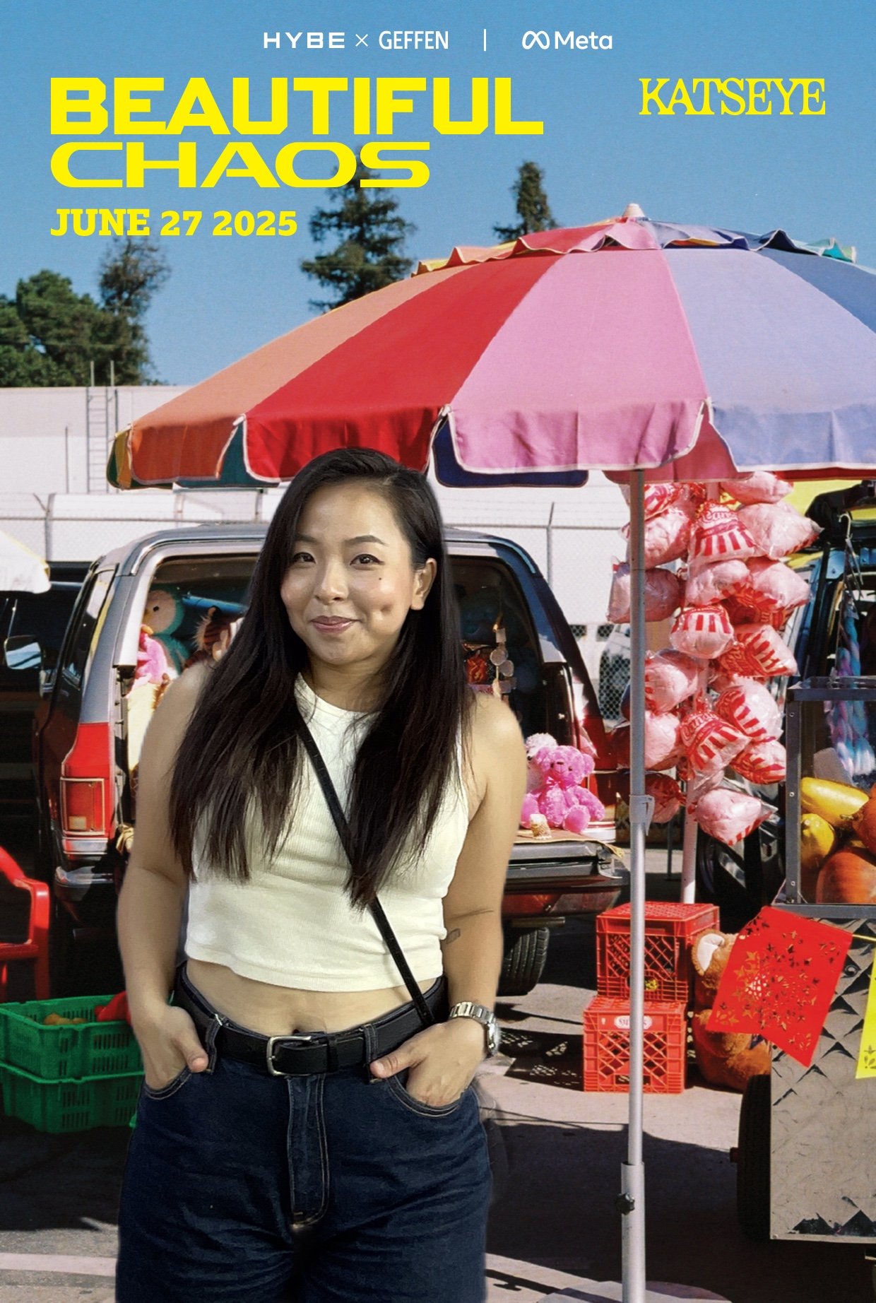 Fans capturing moments at the KATSEYE photo booth in Hollywood